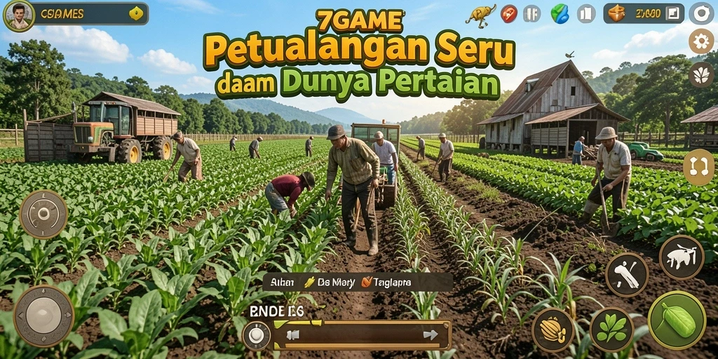 Tampilan gameplay 7GAME yang memukau dalam simulator pertanian.