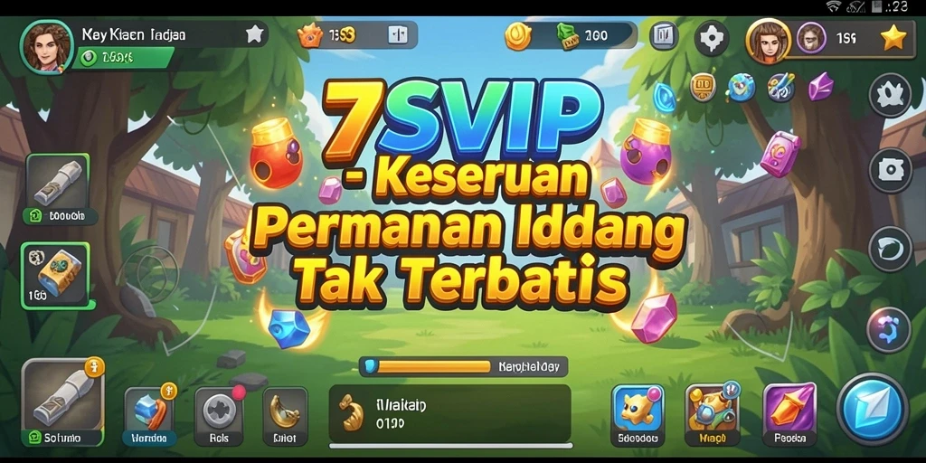 Screenshot utama 7SVIP menampilkan karakter-karakter dalam aksi gameplay Idle.