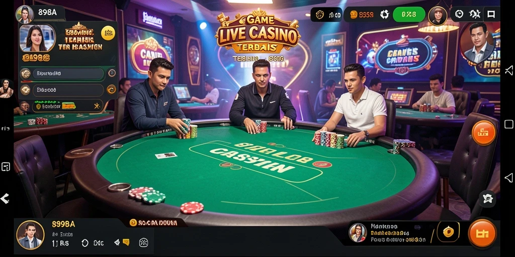 Tampilan gameplay menarik dari aplikasi Live Casino 898A yang memukau.