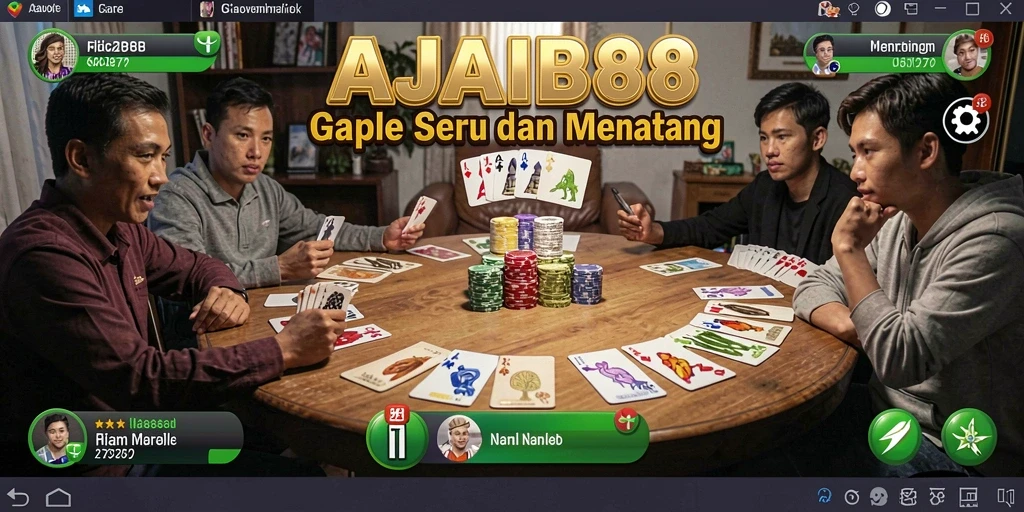 Tampilan permainan Gaple yang seru dan interaktif di AJAIB88.