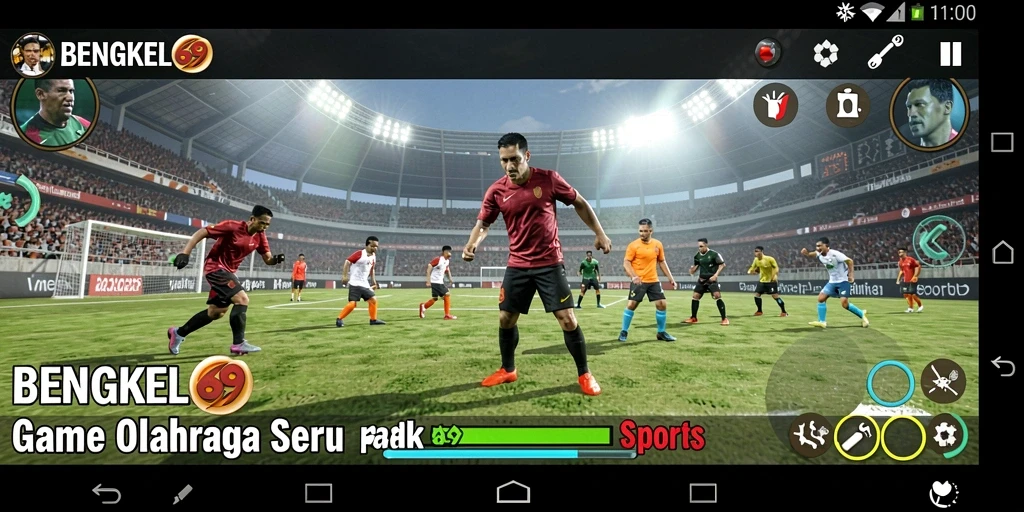 Screenshot utama BENGKEL69 menampilkan aksi mendebarkan dalam permainan olahraga.