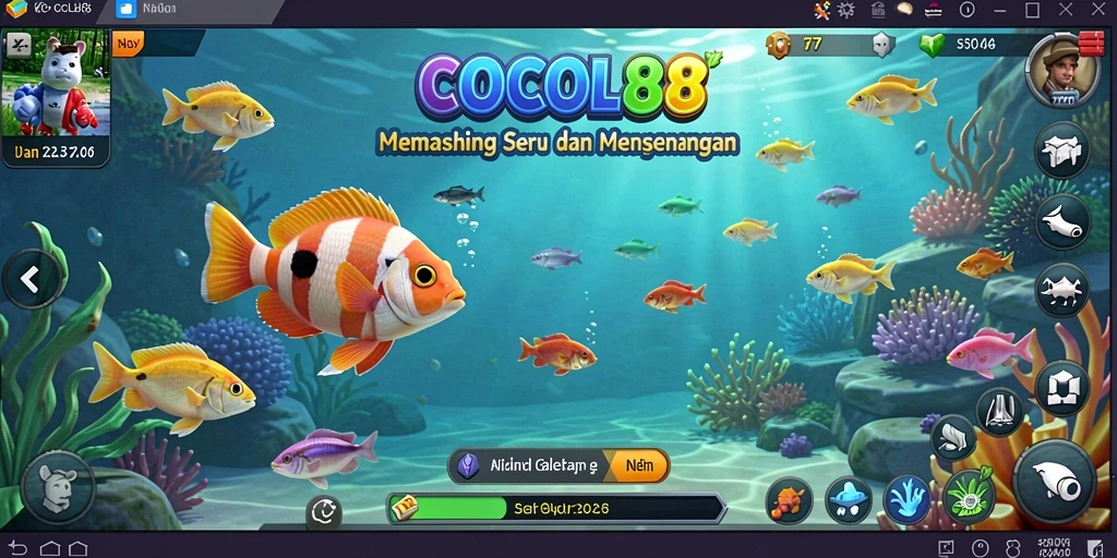 Gameplay seru dalam COCOL88, menangkap ikan di laut yang indah.