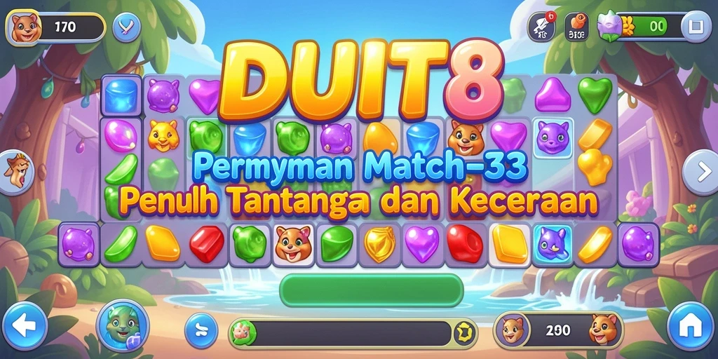 Tampilan gameplay seru dalam DUIT8, cocok untuk penggemar Match-3.