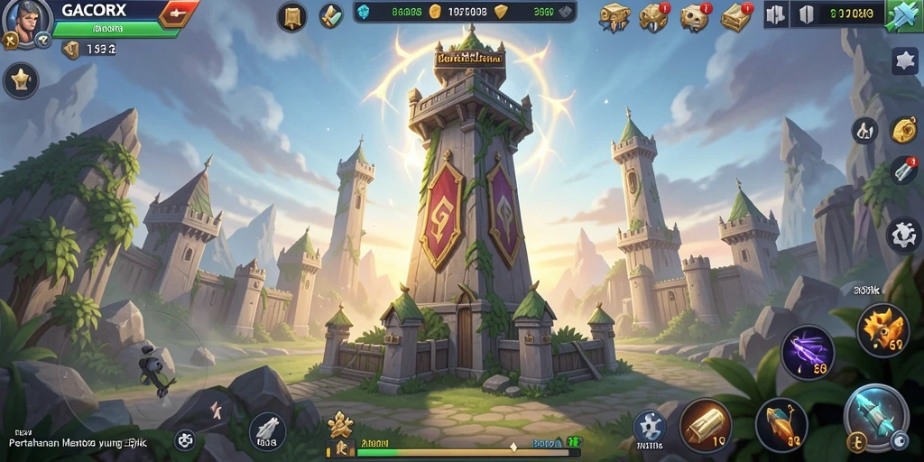Tampilan gameplay menarik dalam GACORX dengan strategi menara pertahanan.