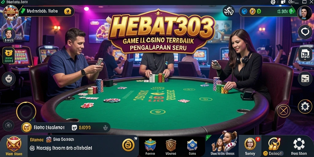 Screenshot utama HEBAT303 menampilkan dealer langsung dan pengalaman bermain yang mendebarkan.