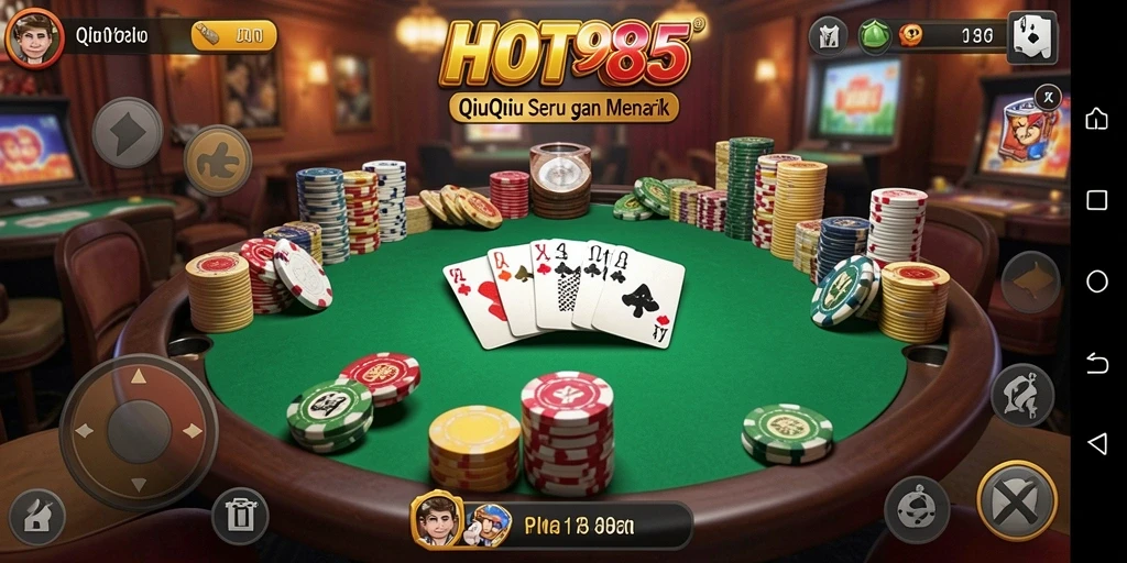 Tampilan gameplay seru di HOT985 dengan kartu QiuQiu.