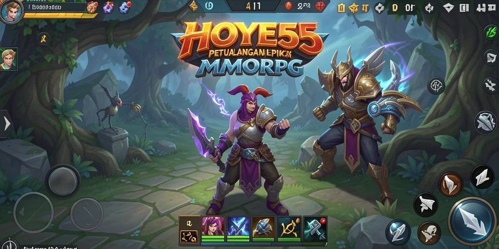 Gameplay epik dalam dunia MMORPG HOYE55 yang memukau.