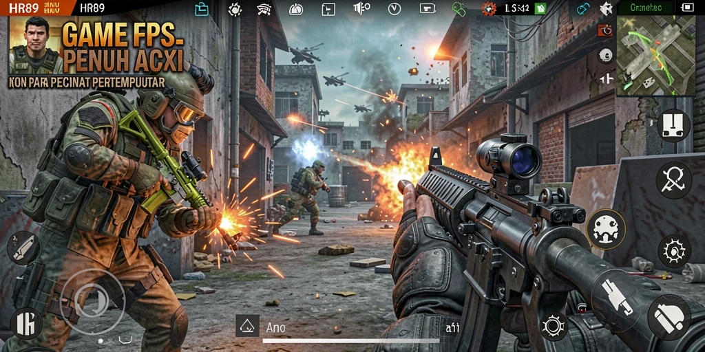 Screenshot menampilkan pertarungan intens di HR89, membawa pengalaman FPS ke level berikutnya.