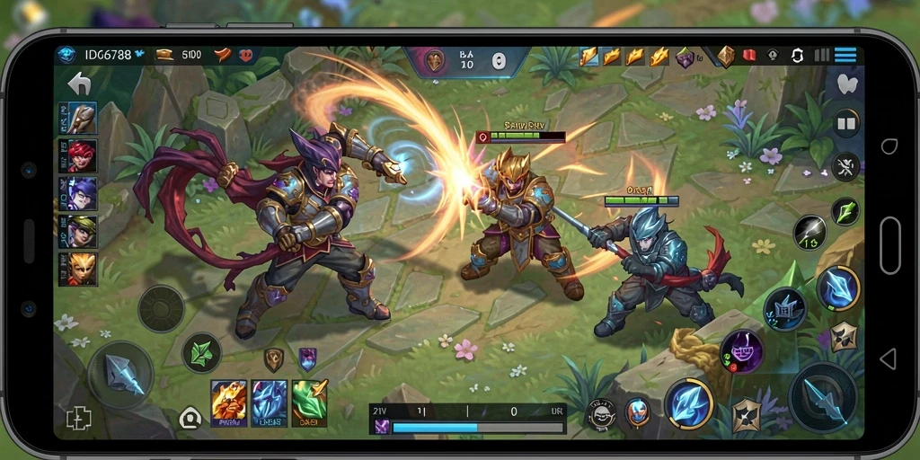 Tampilan gameplay seru dalam ID6788 MOBA.