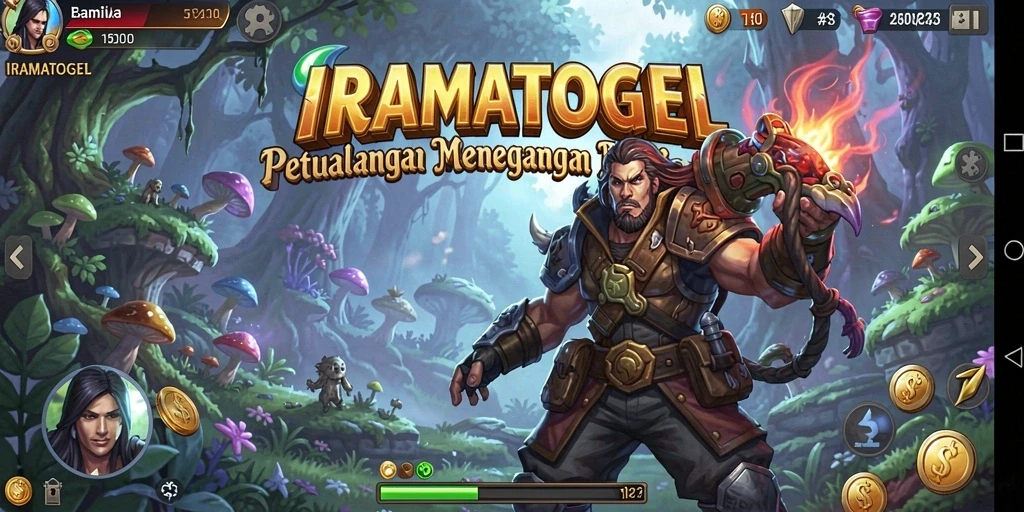 Screenshot gameplay IRAMATOGEL menampilkan aksi eksplorasi dunia petualangan.