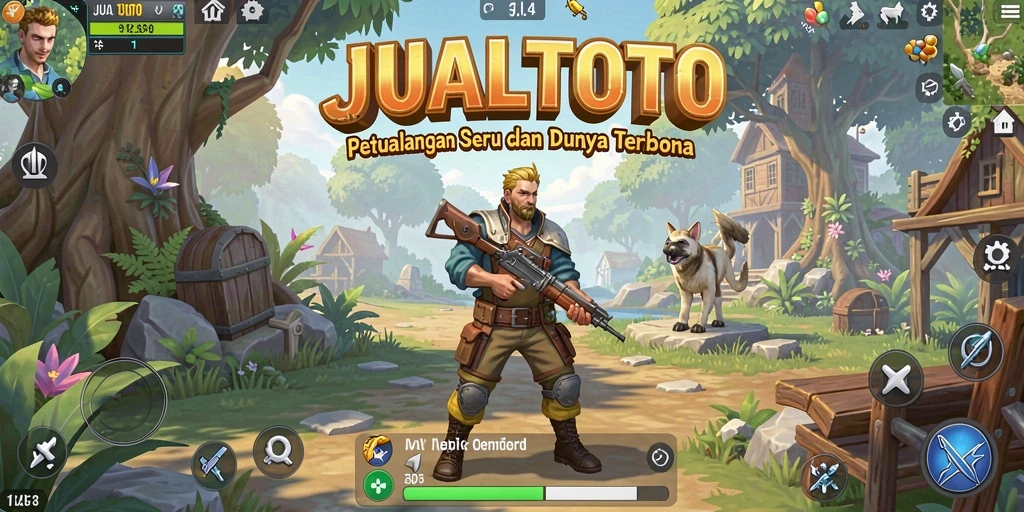 Tampilan gameplay JUALTOTO dalam dunia terbuka yang menakjubkan.