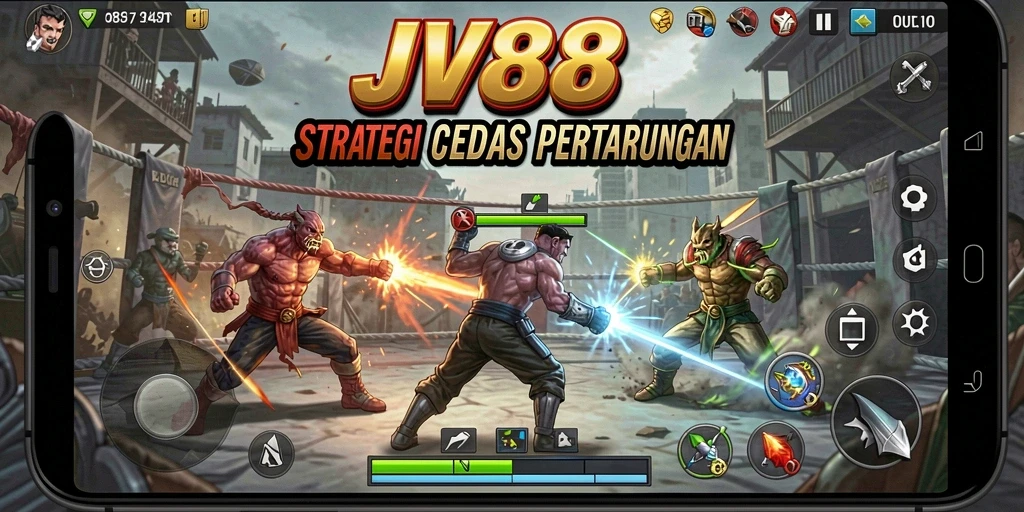 Screenshot gameplay JV88 menampilkan pertarungan strategi yang intens.