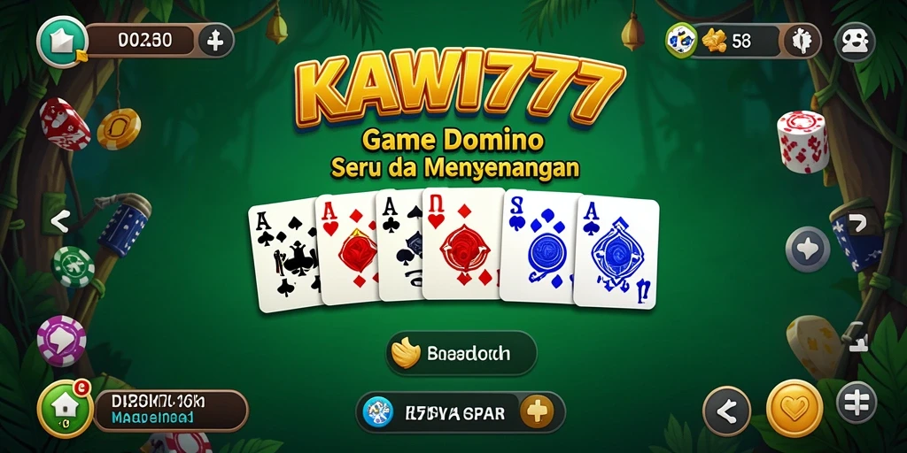 Screenshot permainan KAWI777 yang menunjukkan suasana bermain domino.