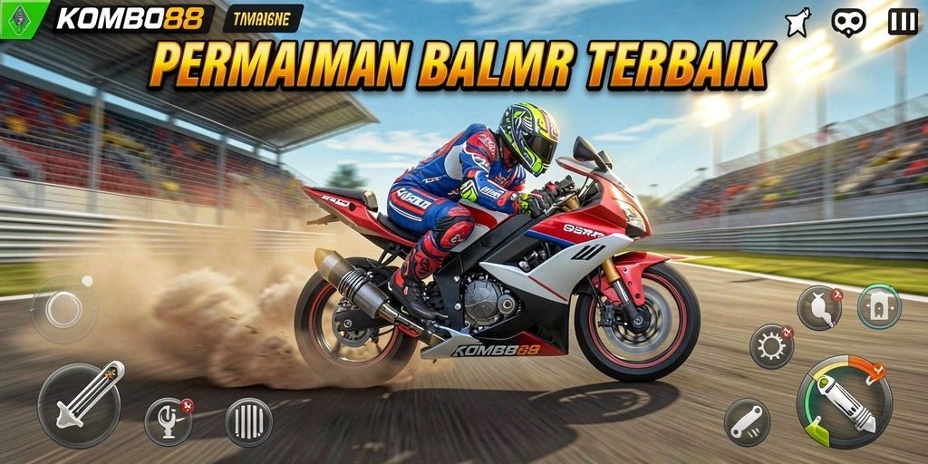 Tampilan gameplay balapan motor yang seru dan penuh aksi.