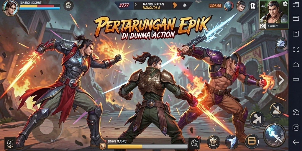 Screenshot menampilkan aksi mendebarkan dalam gameplay L777.