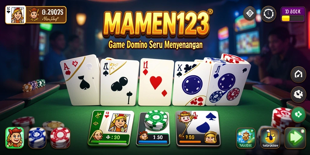Tampilan gameplay seru MAMEN123 saat bermain Domino.