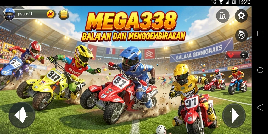Tampilan seru dari gameplay balap di MEGA338.