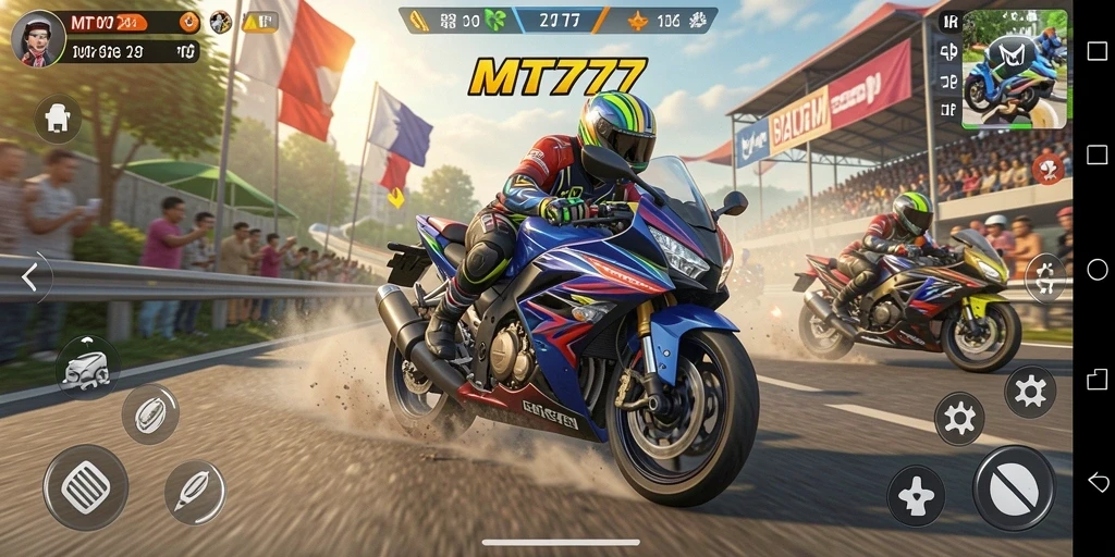 Gameplay seru dan menegangkan di MT777 dengan balapan motor.