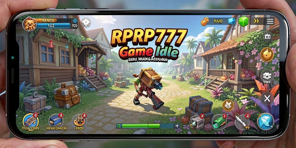 Screenshot utama RPRP777 menampilkan karakter dalam gameplay Idle yang menarik.