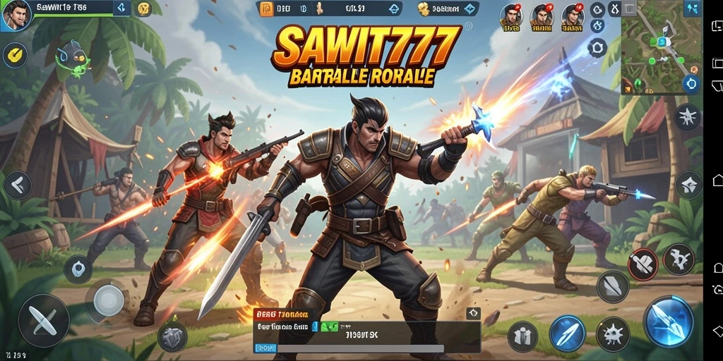 Tampilan mendebarkan gameplay SAWIT777 dalam pertempuran Battle Royale.