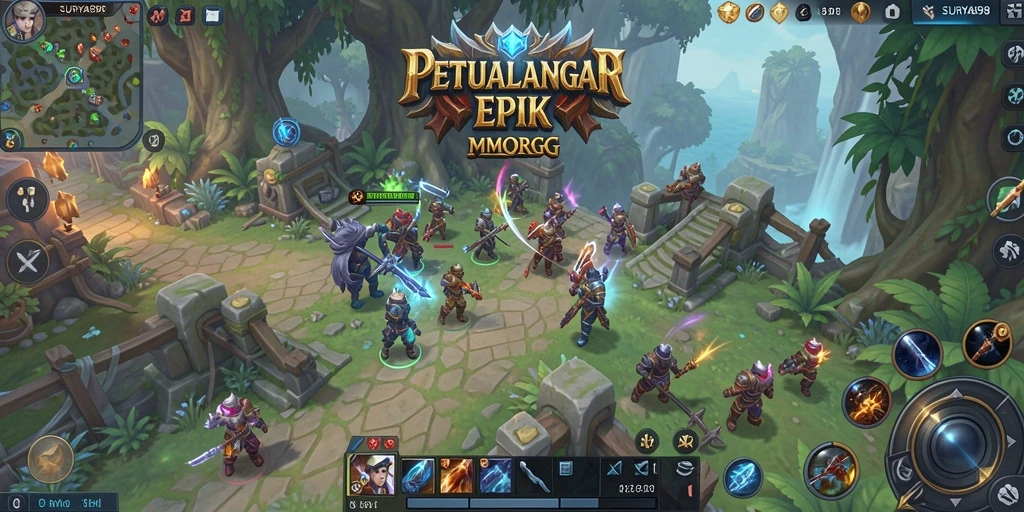 Tampilan gameplay epik di dunia fantasi SURYA898.