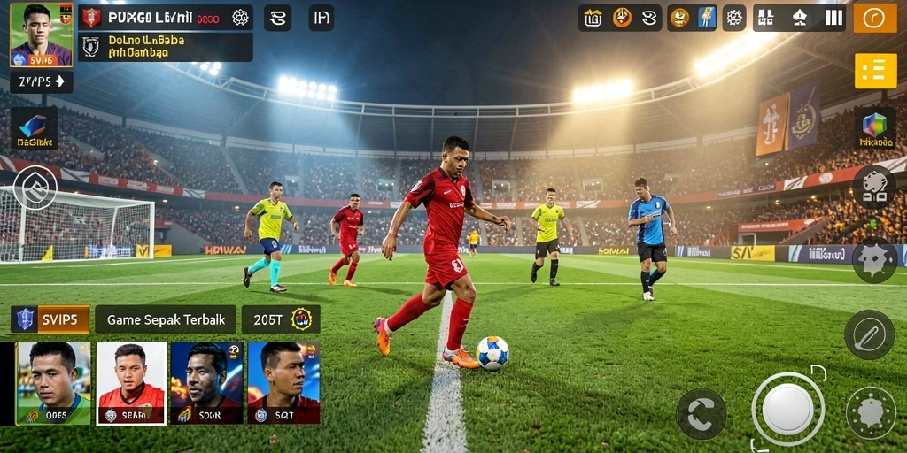 Tampilan gameplay menarik dari SVIP5 dengan aksi sepak bola seru.