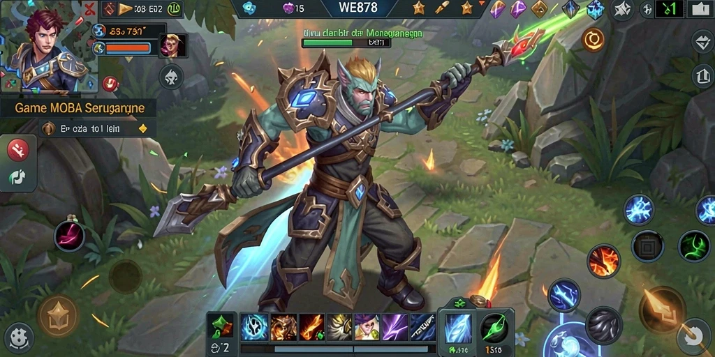 Tangkapan layar gameplay WE878 menampilkan pertarungan seru antar tim.