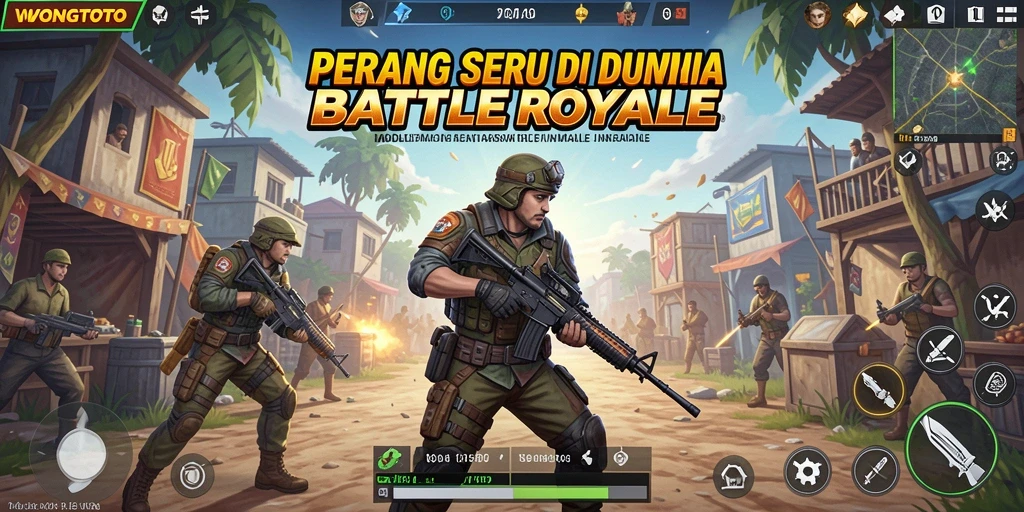 Tangkapan layar WONGTOTO menampilkan intensitas pertandingan Battle Royale.
